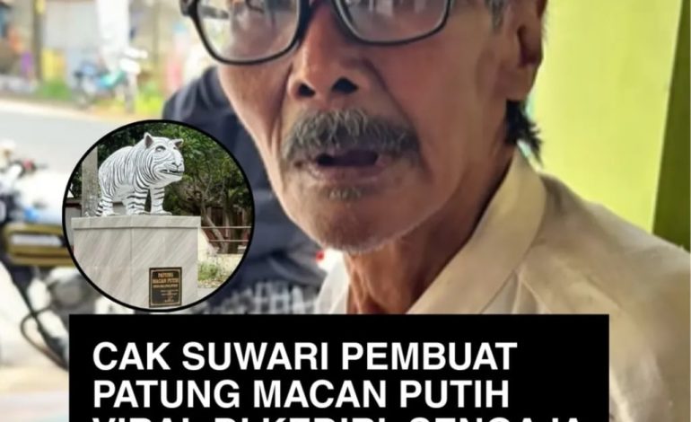 Pembuat Patung Macan Putih Viral di Kediri ,Sengaja Dibuat Imut